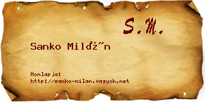 Sanko Milán névjegykártya