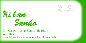 milan sanko business card
